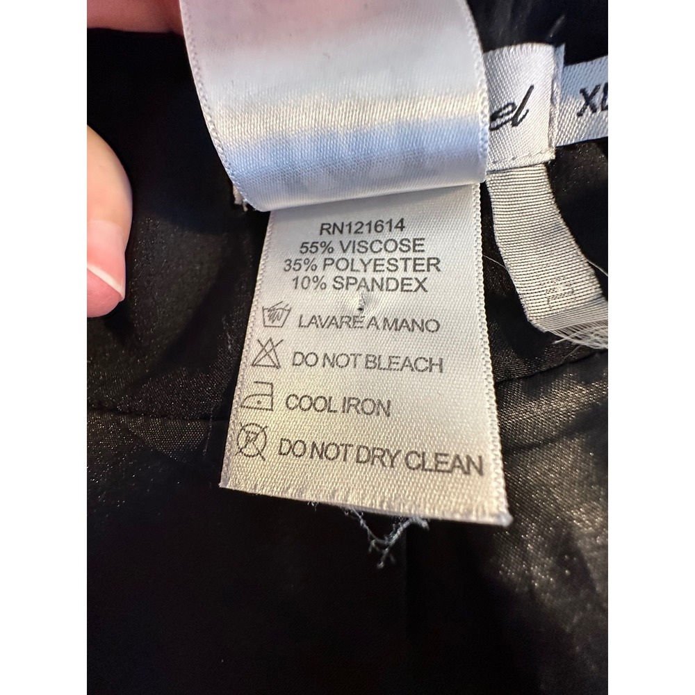 Dzhavael Couture Full Zip Vest Size XL Black Pockets Belted Lagenlook Travel - Picture 10 of 10